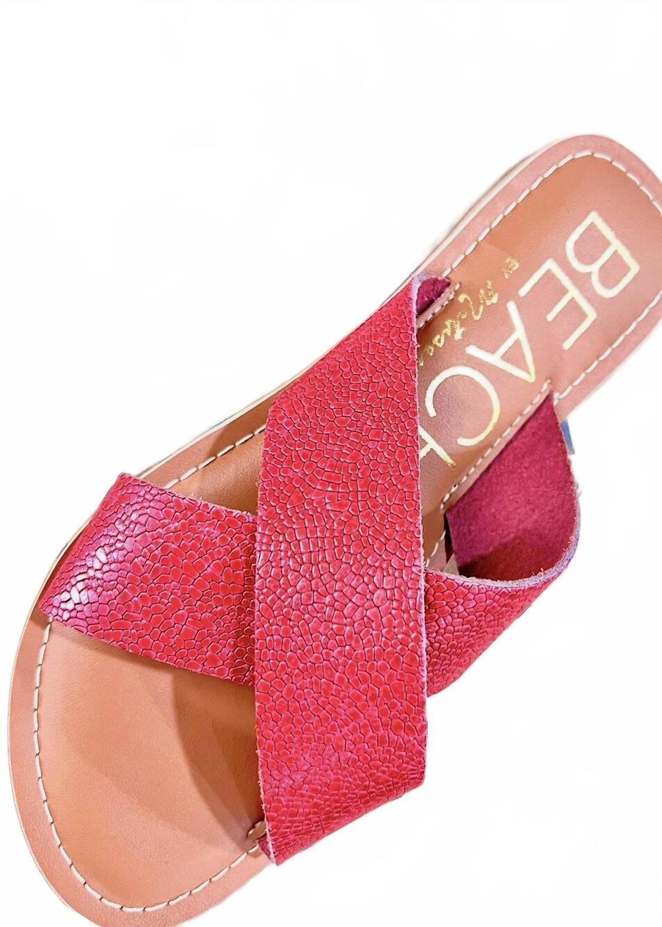 NEW COCONUTS BY MATISSE women's pebble slide sandal in red stingray